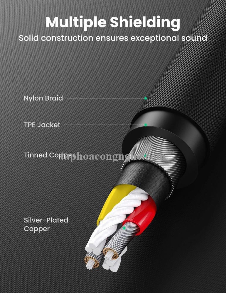 Ugreen 10116 3M 2 đầu 3.5mm dương màu Đen Cáp âm thanh cao cấp AV150 30010116